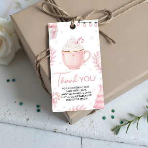 Pink Winter Baby Shower Favor Tag