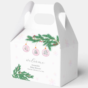 Pink Winter Clothes Ornaments Baby Shower Welcome Favor Box