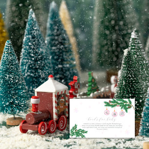 Pink Winter Clothes Ornaments Books Baby Shower Enclosure Card