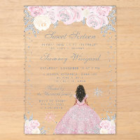 Pink Winter Dark Skin Princess Sweet Sixteen