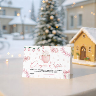 Pink Winter Diaper Raffle Ticket Enclosure Card