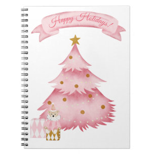 Pink winter holidays kids  holiday notebook