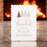 Pink Winter Onderland Girl First Birthday Invitation<br><div class="desc">Pink Winter Wonderland Girl 1st Birthday  Invitations
Pink christmas trees theme is perfect for minimal and modern birthday party! Choose our pastel blush rainbow design for your kids 1st birthday party.</div>