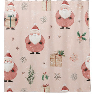 Pink Winter - Santa Claus, Snowflakes, Holly (3)