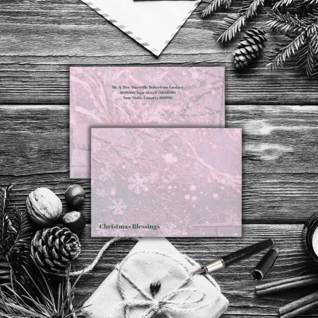 Pink Winter Setting Christmas Blessings Envelope (Creator Uploaded)
