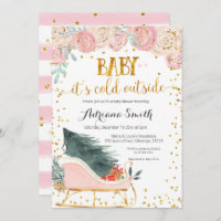 Pink winter sleigh baby its cold outside shower