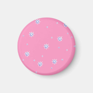 Pink Winter Snowflakes Magnet