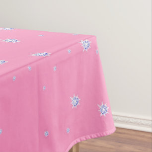 Pink Winter Snowflakes   Tablecloth