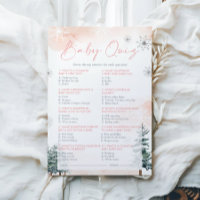 Pink Winter Wonderland Baby Shower Quiz Game