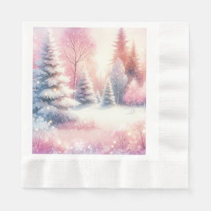 Pink Winter Wonderland Christmas Napkin
