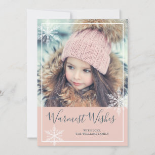 Pink Winter Wonderland Custom Holiday Photo Card