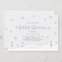Pink Winter Wonderland, Girl Baby Shower Sprinkle