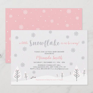Pink Winter Wonderland, Girl Baby Shower/Sprinkle Invitation