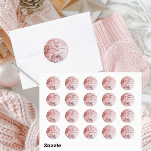  Pink winter woodland modern Baby Shower  Classic Round Sticker