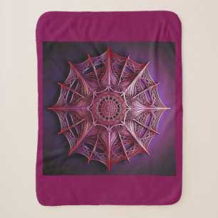Pink Wireframe Mandelbrot Sherpa Blanket