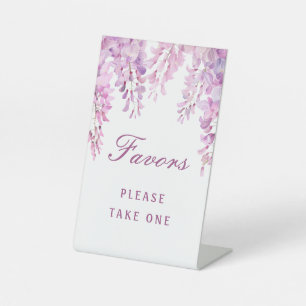 Pink Wisteria Favors Pedestal Sign