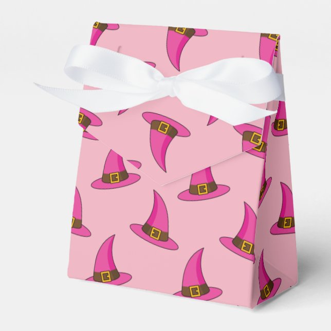 Pink Witch Hat Favor Box (Front Side)