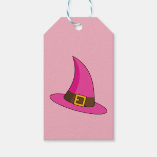 Pink Witch Hat Gift Tags
