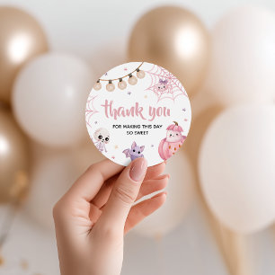 Pink Witch Spooky One Favour Tag Birthday