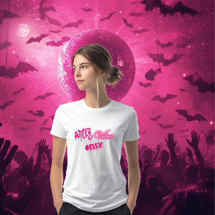 pink witch vibes only halloween typography woman Tri-Blend shirt