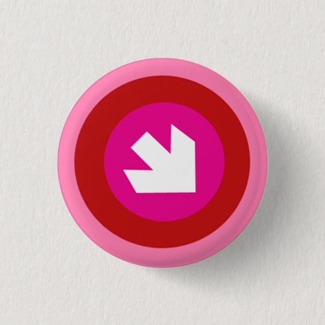 Pink with Arrow 1 Inch Round Button (Front)