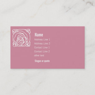 Pink with Art Nouveau Rose Business Card