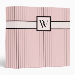 Pink with Black Pinstripes Binder