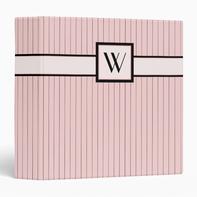 Pink with Black Pinstripes Binder (Front/Spine)