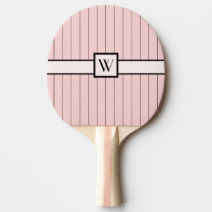 Pink with Black Pinstripes Ping Pong Paddle