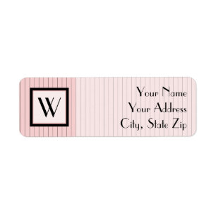 Pink with Black Pinstripes Return Address Label