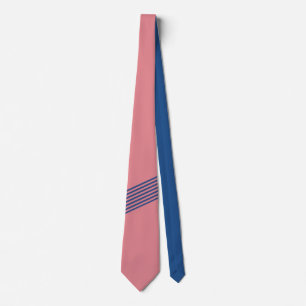 Pink With Blue Stripes Accent Tie