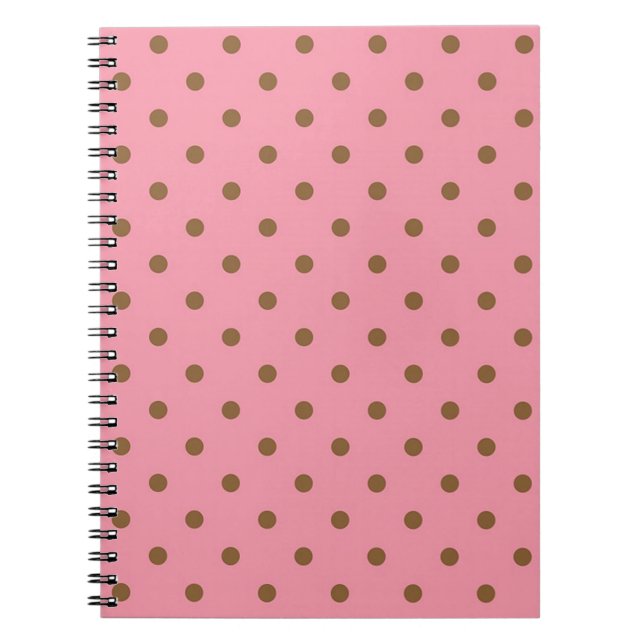 Pink with Brown Polka Dots Notebook (Front)