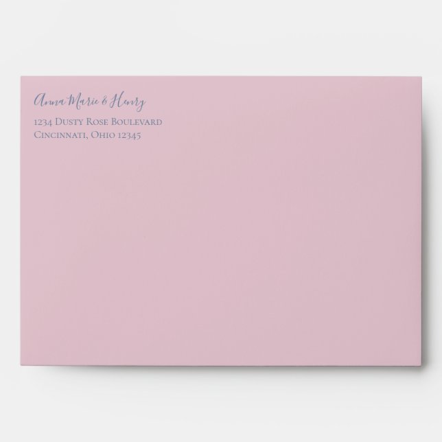 Pink with Dark Blue Text Envelope (Front)