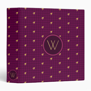 Pink with Gold Accent Houndstooth Binder