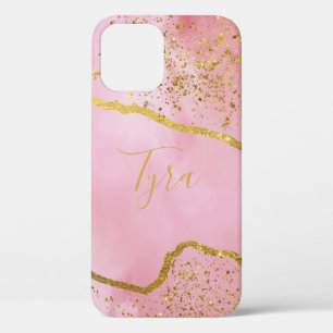 Pink with Gold Glitter iPhone / iPad case
