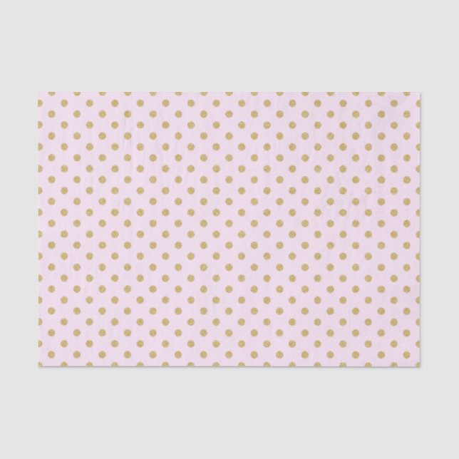 Pink with Gold Polka Dots Tissue Paper (Front)