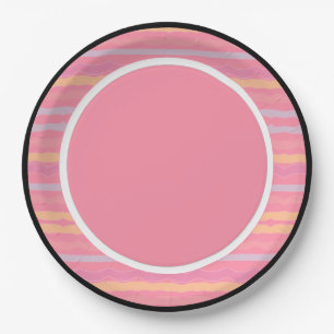 Pink With Peach And Mauve Paper Plate