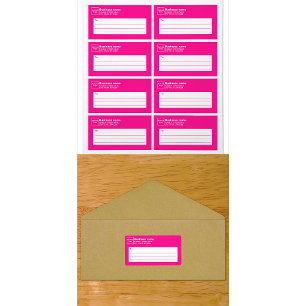 Pink with Ruled Lines Business Shipping Labels
