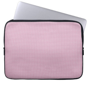 Pink With Simple White Dots Laptop Sleeve