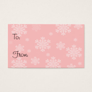 Pink with White Snowflakes - Holiday Gift Tags