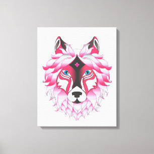 Pink Wolf Canvas Print