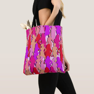 Pink Women Silhouettes Tote Bag