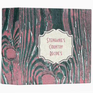 Pink Woodgrain Binder