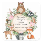 Pink Woodland Animals Baby Shower Bookplate Labels