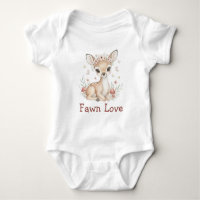 Pink Woodland Deer Girl Baby Shower Gift Bodysuit