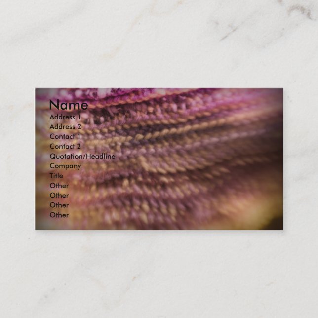 Pink Wool Business Cards (Front)