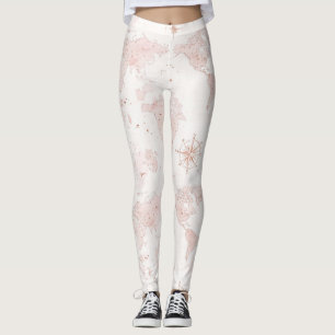 Pink World Map Leggings