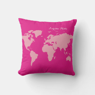 Pink World of (your name) personalized Outdoor Pillow