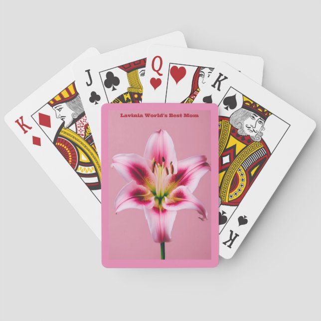 Pink World's Best Mom Card Deck (Back)
