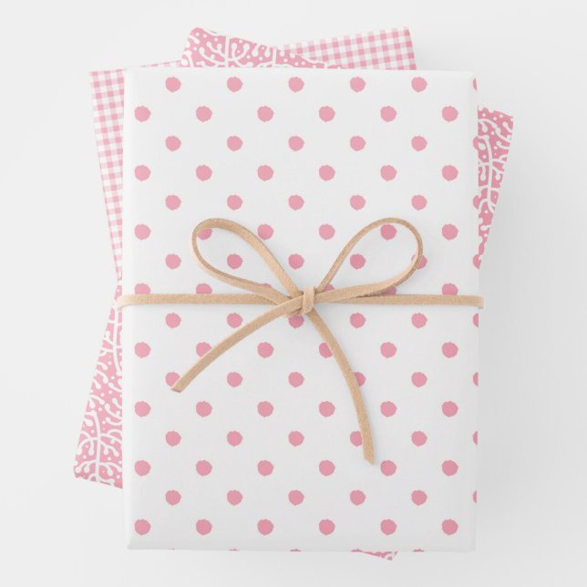 Pink Wrapping Trio Wrapping Paper Sheet (In situ)